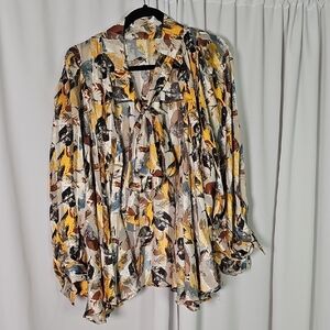Elegant Abstract Print Women's Blouse